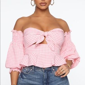 Pink Off the Shoulder Top